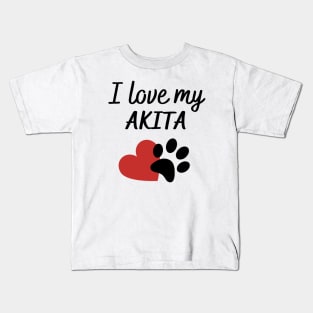 I love my akita Kids T-Shirt